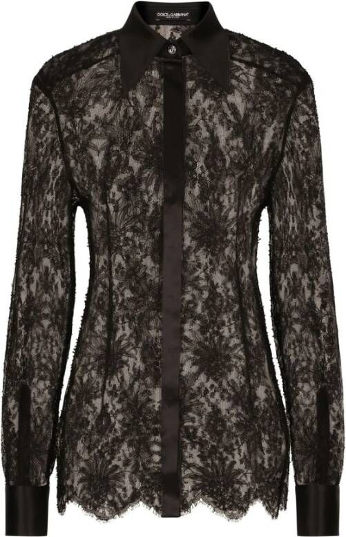 Dolce & Gabbana Zwarte shirts voor vrouwen Aw23 Zwart Dames