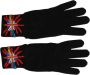 Dolce & Gabbana Zwarte Unisex Wol Handschoenen met Logo Borduursel Black Heren - Thumbnail 1