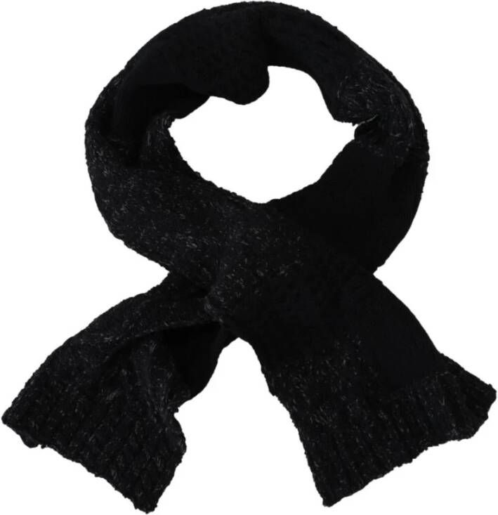 Dolce & Gabbana Zwarte Wollen Sjaal Wrap Zwart Heren