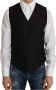 Dolce & Gabbana Zwarte Zijden Formele Vest met Verstelbare Rugband Black Heren - Thumbnail 1