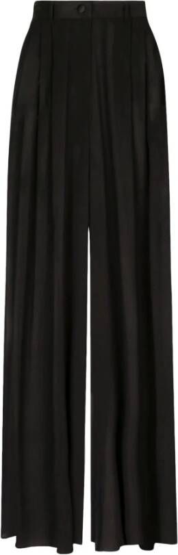 Dolce & Gabbana Zwarte Zijden Shorts met Knoop en Rits Zwart Dames