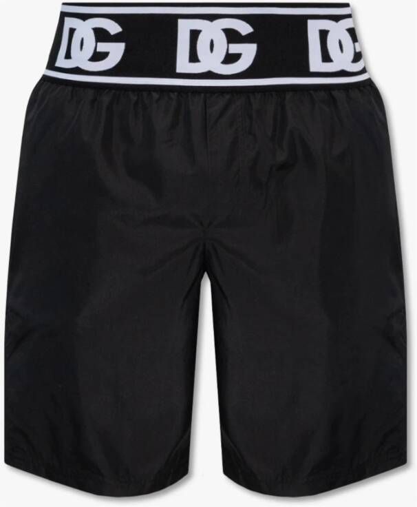 Dolce & Gabbana Zwembroek met logo Zwart Heren
