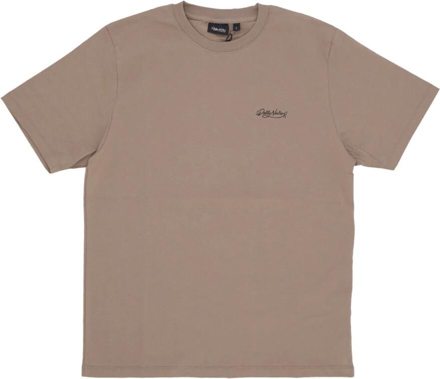 Dolly Noire Bruine heren tee met zeefdruk Brown Heren