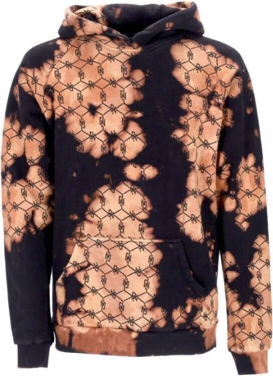 Dolly Noire Monogram Hoodie in Tye Dye Stijl Black Heren