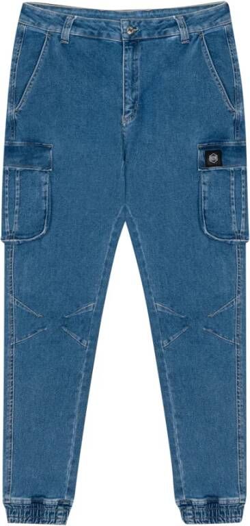 Dolly Noire Cargo Denim Jeans met Zakken Blue Heren