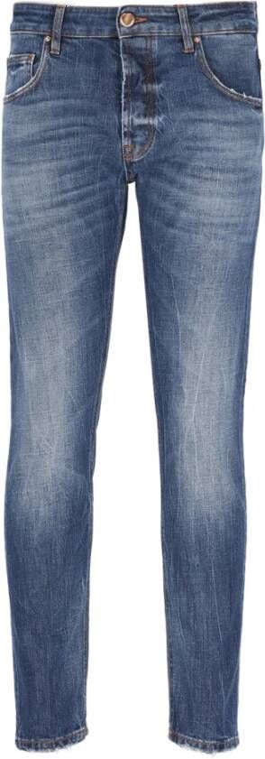 Don The Fuller Blauwe Katoenen Jeans met Borduursel Blauw Heren