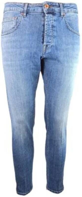 Don The Fuller Yaren Slim Fit Jeans met Gold Rose Button Blue Heren