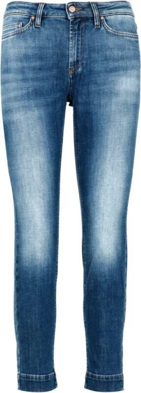 Don The Fuller Jeans met medium wassing en logo Blauw Dames