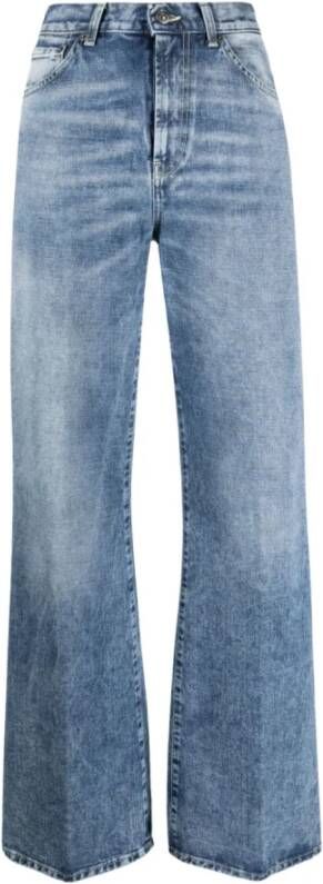 Dondup Blauwe Bootcut Jeans met Hoge Taille Blauw Dames