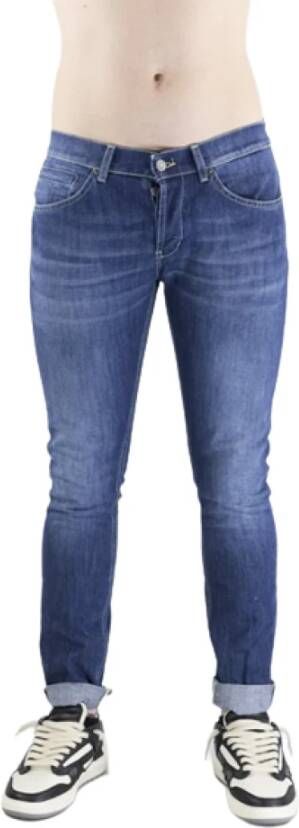 Dondup George Skinny Fit Jeans in Blauwe Organische Denim Blue Heren