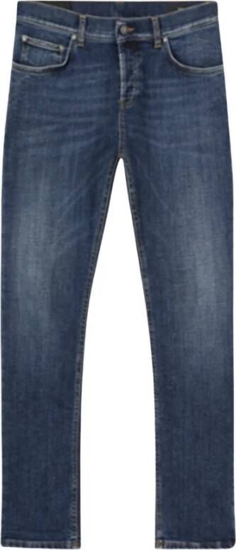 Dondup Slim Fit Blauwe Jeans met Contraststiksels Blauw Heren
