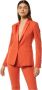 Dondup Zijden Revers Slim Fit Blazer Orange Dames - Thumbnail 3