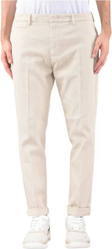 Dondup Slim-Fit Wortelbeen Katoenen Broek Beige Heren