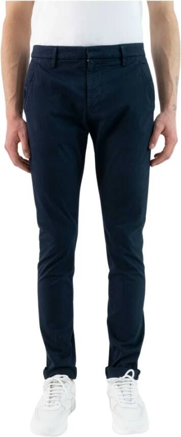 Dondup Casual Broek met Rits en Knoop Blue Heren