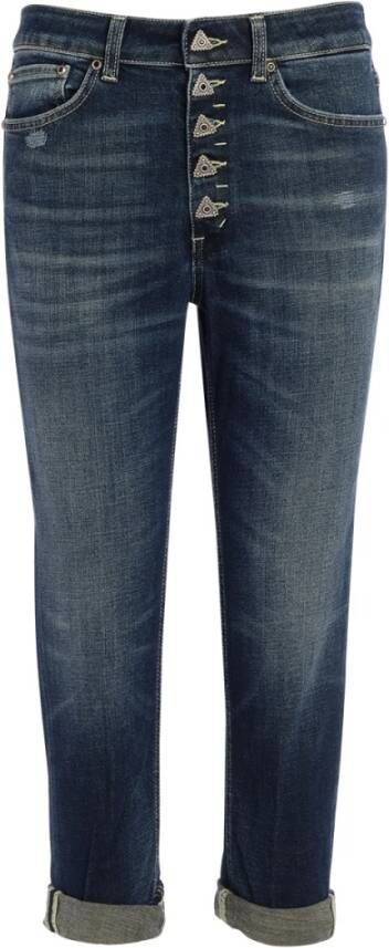 Dondup Blauwe Katoenen Jeans met Juweelknopen Blue Dames