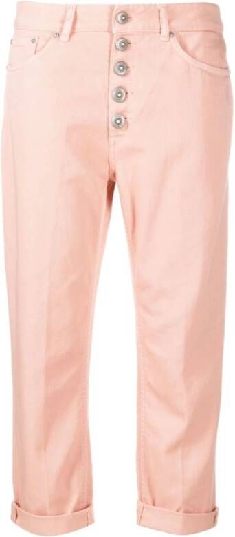 Dondup Blush Pink Cropped Denim Jeans Pink Dames