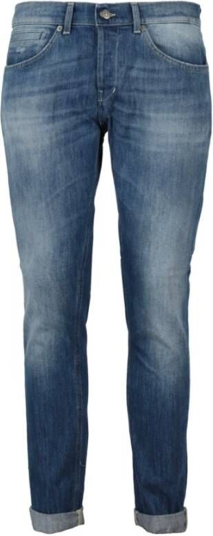 Dondup George Skinny Fit Jeans in Blauwe Organische Denim Blue Heren