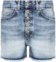 Dondup Stella Regular Fit Hoge Taille Denim Shorts Blue Dames - Thumbnail 7