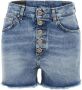 Dondup Stella Regular Fit Hoge Taille Denim Shorts Blue Dames - Thumbnail 5