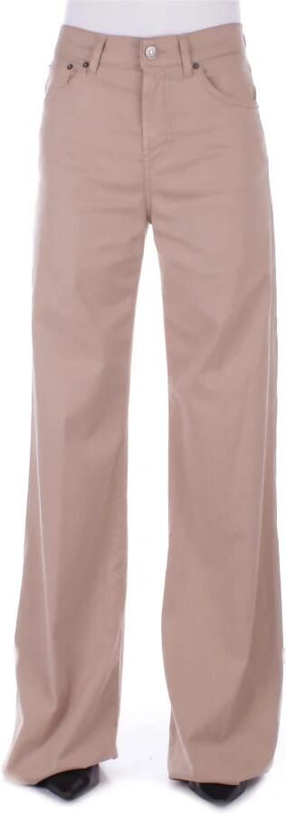 Dondup Beige Broek met Logo Achterzak Beige Dames