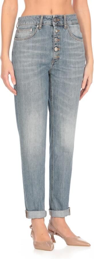 Dondup Blauwe Katoenen Jeans met Juweelknopen Blue Dames - Foto 3