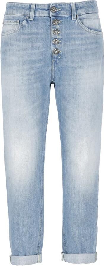 Dondup Blauwe Katoenen Jeans met Juweelknopen Blue Dames - Foto 5