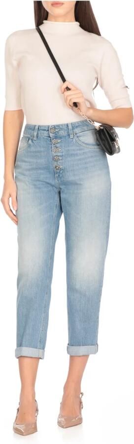 Dondup Blauwe Katoenen Jeans met Juweelknopen Blue Dames - Foto 8