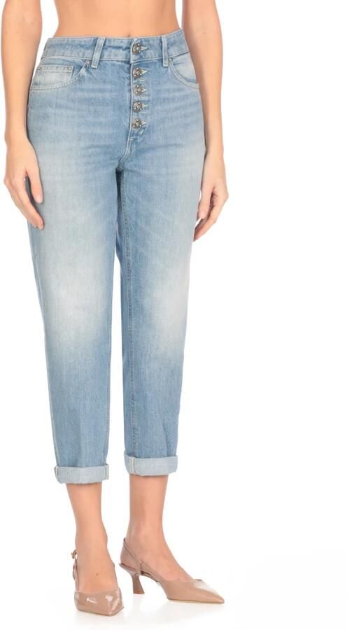 Dondup Blauwe Katoenen Jeans met Juweelknopen Blue Dames - Foto 2
