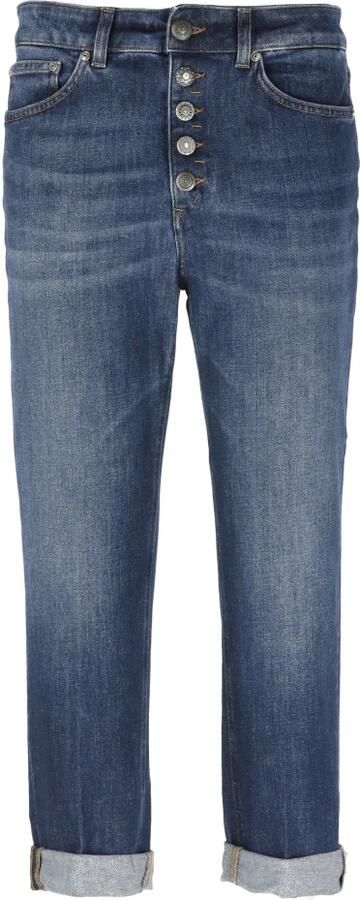 Dondup Blauwe Katoenen Jeans met Juweelknopen Blue Dames - Foto 4