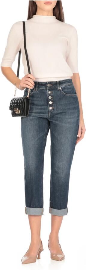Dondup Blauwe Katoenen Jeans met Juweelknopen Blue Dames - Foto 9