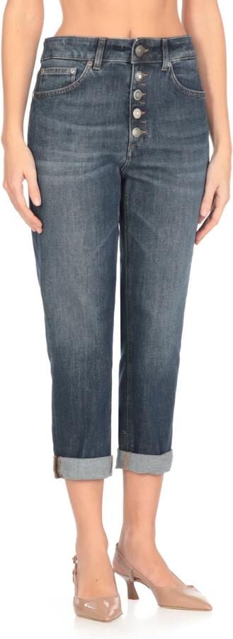 Dondup Blauwe Katoenen Jeans met Juweelknopen Blue Dames - Foto 6