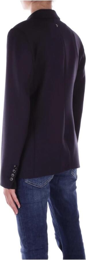 Dondup Blauwe Logo Achter Dubbelbreasted Jas Blue Dames - Foto 3