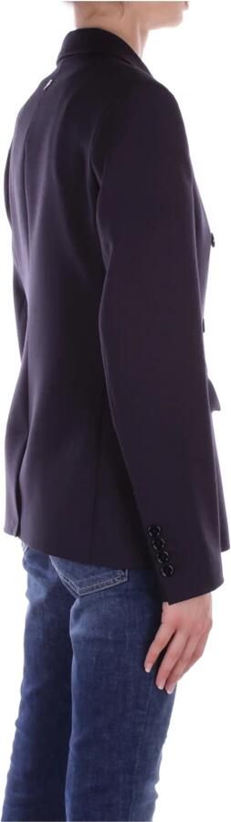 Dondup Blauwe Logo Achter Dubbelbreasted Jas Blue Dames - Foto 5