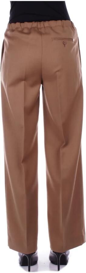 Dondup Bruine wollen broek met logo Brown Dames