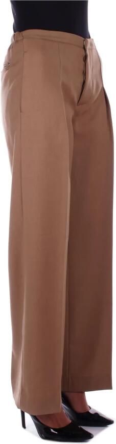 Dondup Bruine wollen broek met logo Brown Dames - Foto 4