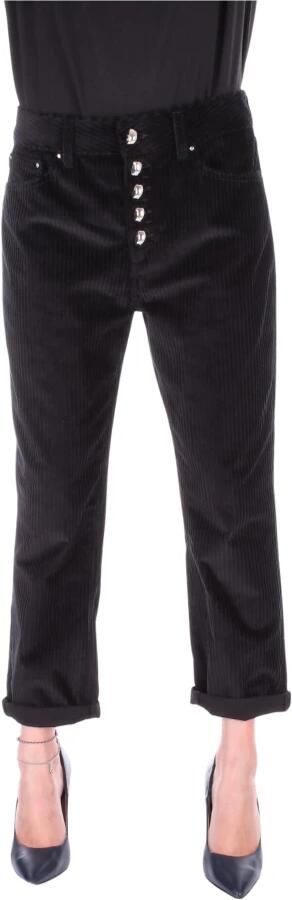 Dondup Dames Straight Broek met Logo Black Dames - Foto 4