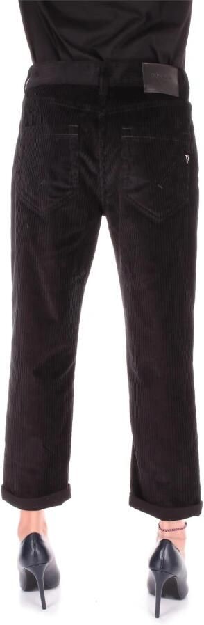 Dondup Dames Straight Broek met Logo Black Dames