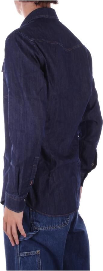 Dondup Slim Fit Western Shirt in Blauw Denim Blue Heren - Foto 5