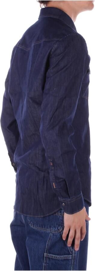 Dondup Slim Fit Western Shirt in Blauw Denim Blue Heren - Foto 4