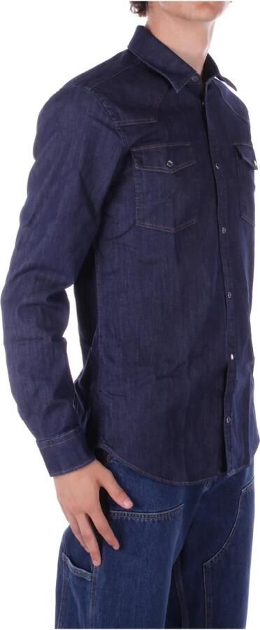 Dondup Slim Fit Western Shirt in Blauw Denim Blue Heren - Foto 3