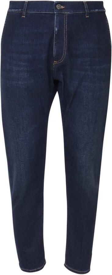 Dondup Donkere Denim Jeans Rits Knoopsluiting Blue Heren - Foto 5