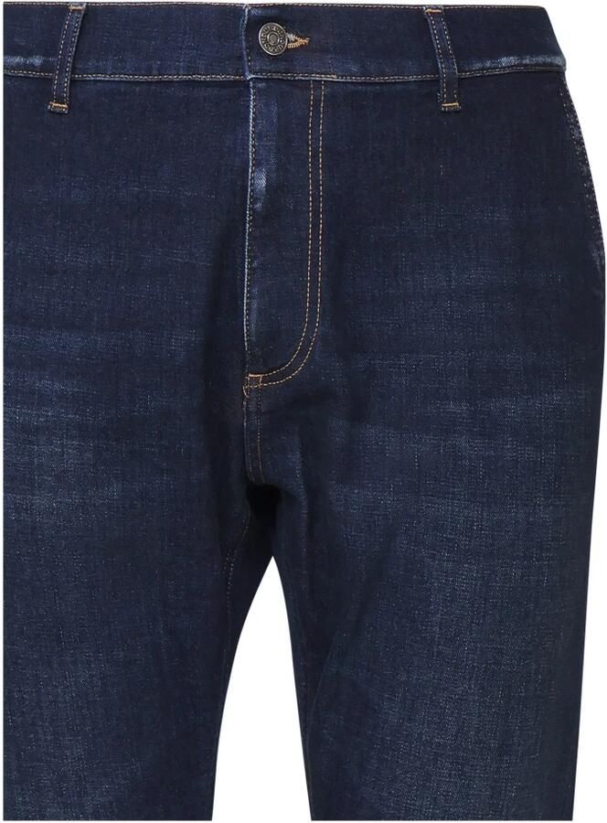 Dondup Donkere Denim Jeans Rits Knoopsluiting Blue Heren