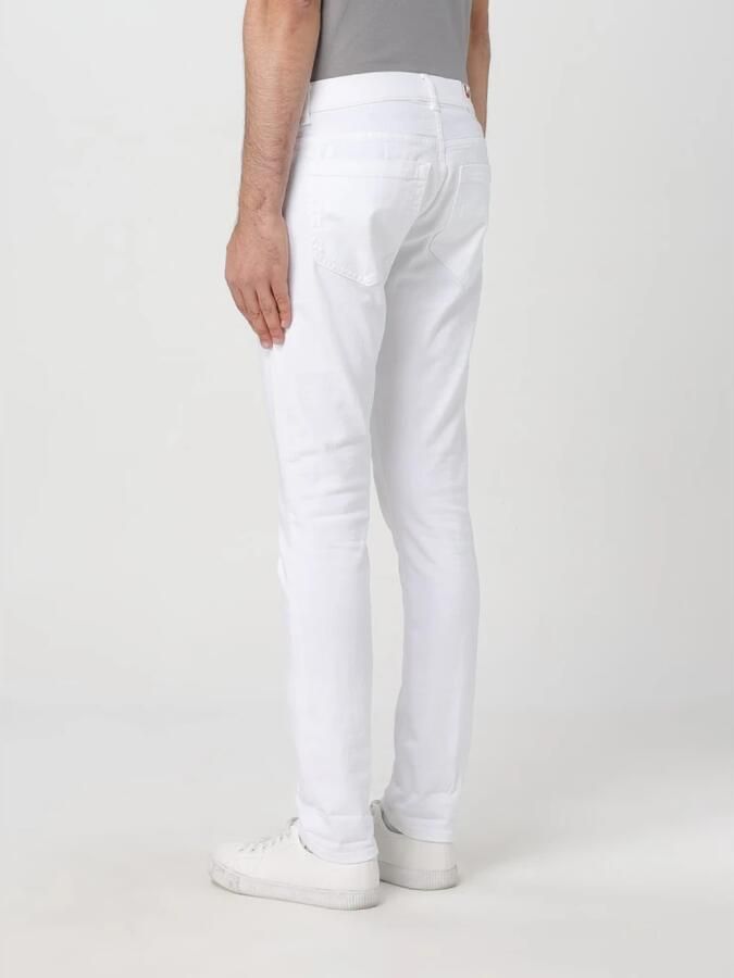 Dondup Witte Skinny-Fit Jeans met Logo Plaque White Heren