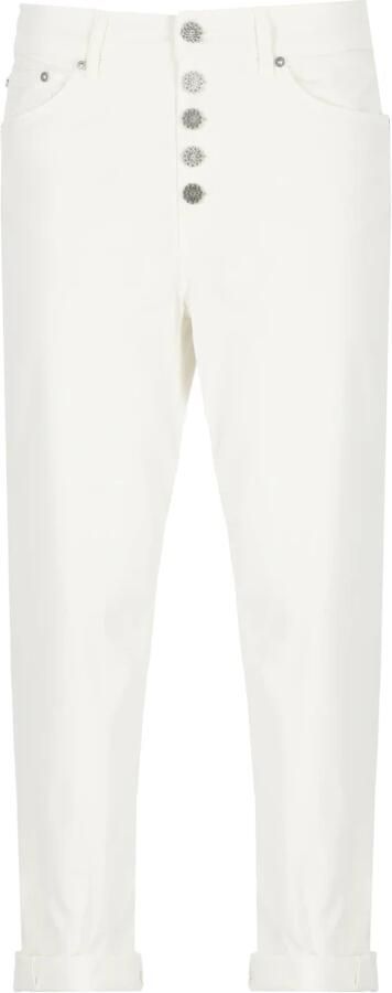 Dondup Ivoor Blend Katoenen Broek voor Vrouwen Beige Dames - Foto 3