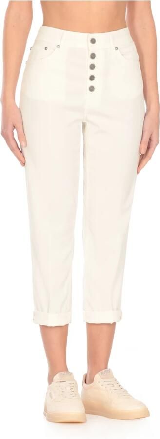 Dondup Ivoor Blend Katoenen Broek voor Vrouwen Beige Dames - Foto 4