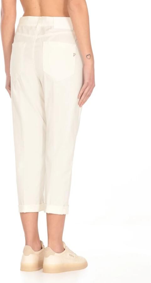 Dondup Ivoor Blend Katoenen Broek voor Vrouwen Beige Dames - Foto 2