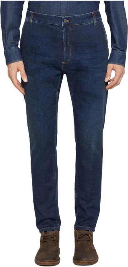 Dondup Donkere Denim Jeans Rits Knoopsluiting Blue Heren - Foto 2