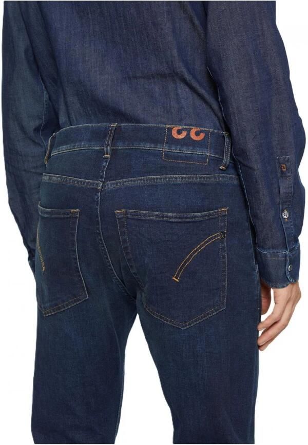 Dondup Donkere Denim Jeans Rits Knoopsluiting Blue Heren