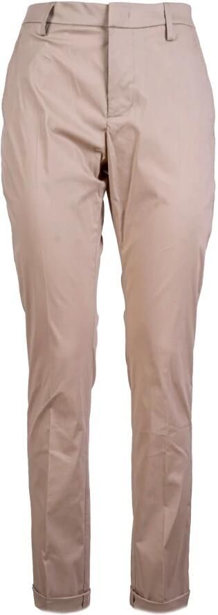 Dondup Lichtgewicht katoenen Chino broek. Slim fit. Beige Heren