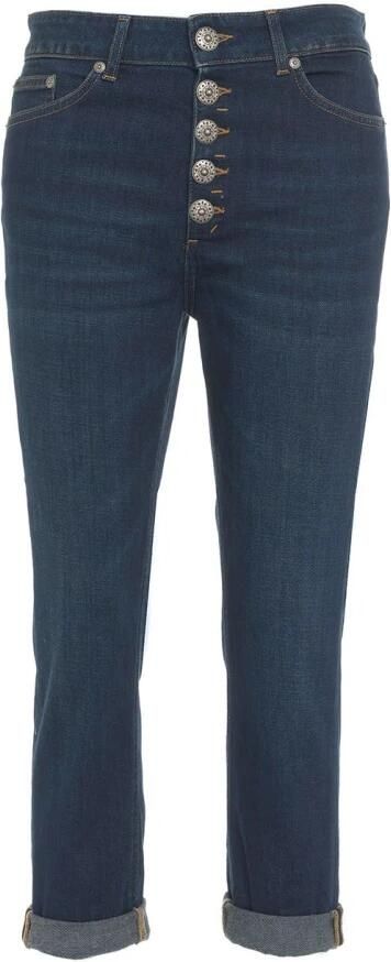 Dondup Blauwe Katoenen Jeans met Juweelknopen Blue Dames - Foto 4